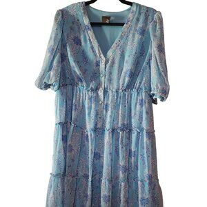 Taylor blue floral dress.  Women's size 14 NWOT